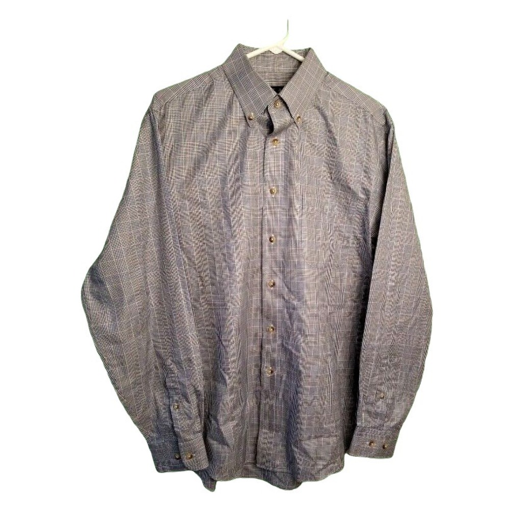 Jos. A. Bank Traveler's Shirt Plaid Button Down Men's Size M, PIT TO PIT 23 IN